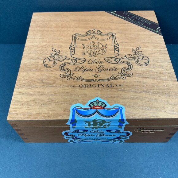 Cigar Box Don Pepin Garcia Original Generosos Empty Wooden Humidor, Hinged Top - Picture 3 of 10